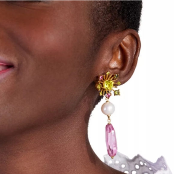 Kate Spade New York Mixed Stone Flower Linear Drop Earrings - Picture 4 of 4